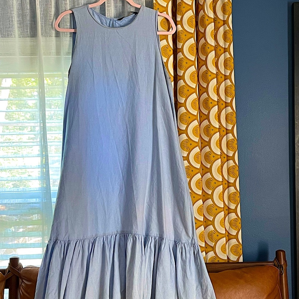 Zara Light Blue Sleeveless Dress